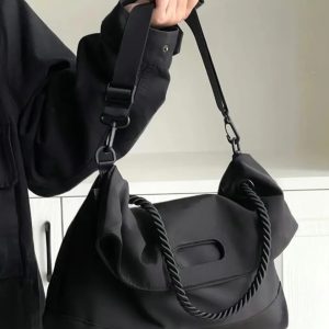 Korean Style Nylon Shoulder Bag for Women, Versatile Large Capacity Tote for Commuting, Classes, and Everyday Use