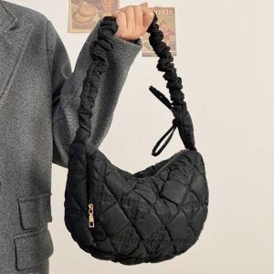 Korean-Style Pleated Dumpling Bag for Women, Large Capacity Lightweight Cloud Underarm Crossbody Bag