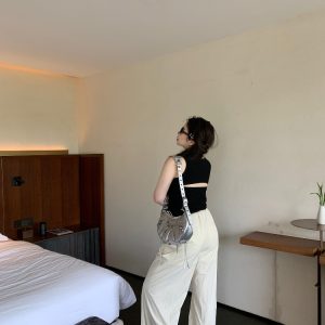 Korean Style Plus Size Ultra-Thin Cargo Pants for Women - Casual Outdoor Mountaineering Feu Parachute Design