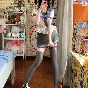 Korean-Style Pudding Bear Bodycon Top for Women - Slimming Summer Uniform in Sweet and Spicy College Style