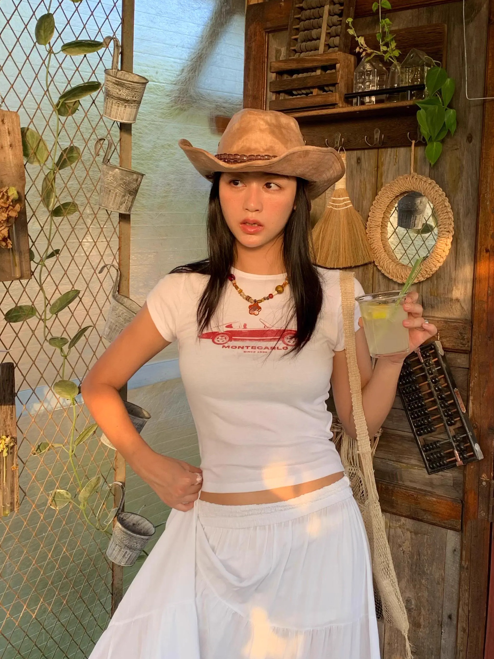 Korean Style Retro Car Print Short-Sleeve Fitted Slim Pure Cotton High-Stretch T-Shirt for Women Korean Style Retro Car Print Short-Sleeve Fitted Slim Pure Cotton High-Stretch T-Shirt for Women