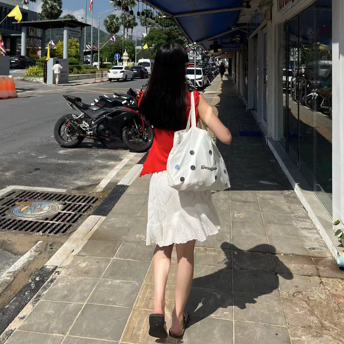 Korean Style Sequined Letter Canvas Tote Bag - Large Capacity Fashionable Shoulder Handbag for Everyday Commuting