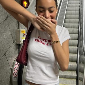 Korean Style Slim-Fit High-Stretch Cotton Short Sleeve T-Shirt for Women - Basic Sports Letter Design