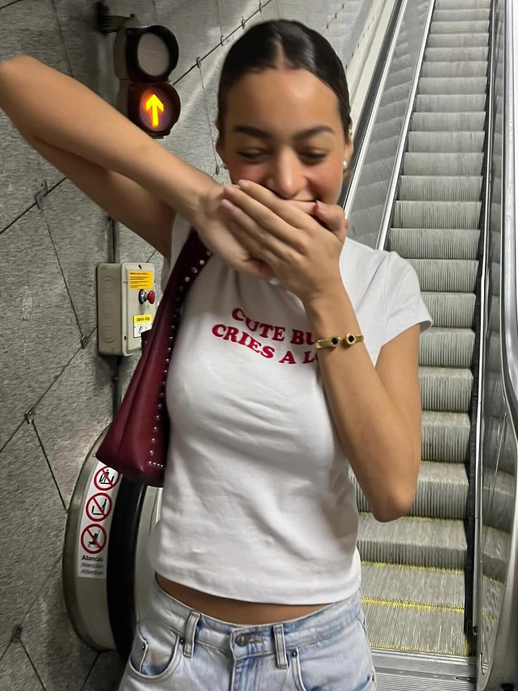 Korean Style Slim-Fit High-Stretch Cotton Short Sleeve T-Shirt for Women - Basic Sports Letter Design Korean Style Slim-Fit High-Stretch Cotton Short Sleeve T-Shirt for Women - Basic Sports Letter Design