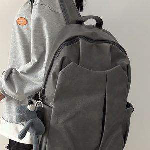 Korean-Style Soft Leather Laptop Backpack for Men & Women, Large Capacity Dual-Use High-End Student Book Bag