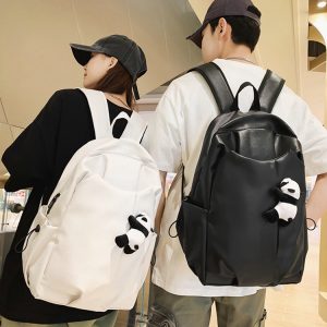 Korean-Style Soft Leather Laptop Backpack for Men & Women, Large Capacity Dual-Use High-End Student Book Bag