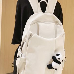 Korean-Style Soft Leather Laptop Backpack for Men & Women, Large Capacity Dual-Use High-End Student Book Bag
