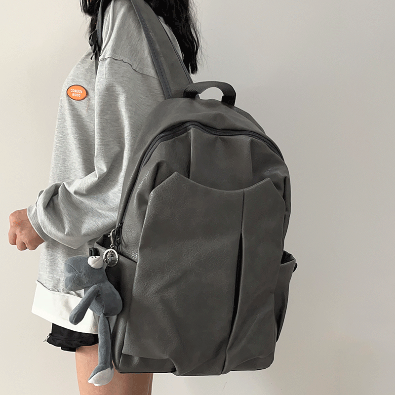 Korean-Style Soft Leather Laptop Backpack for Men & Women, Large Capacity Dual-Use High-End Student Book Bag Korean-Style Soft Leather Laptop Backpack for Men & Women, Large Capacity Dual-Use High-End Student Book Bag