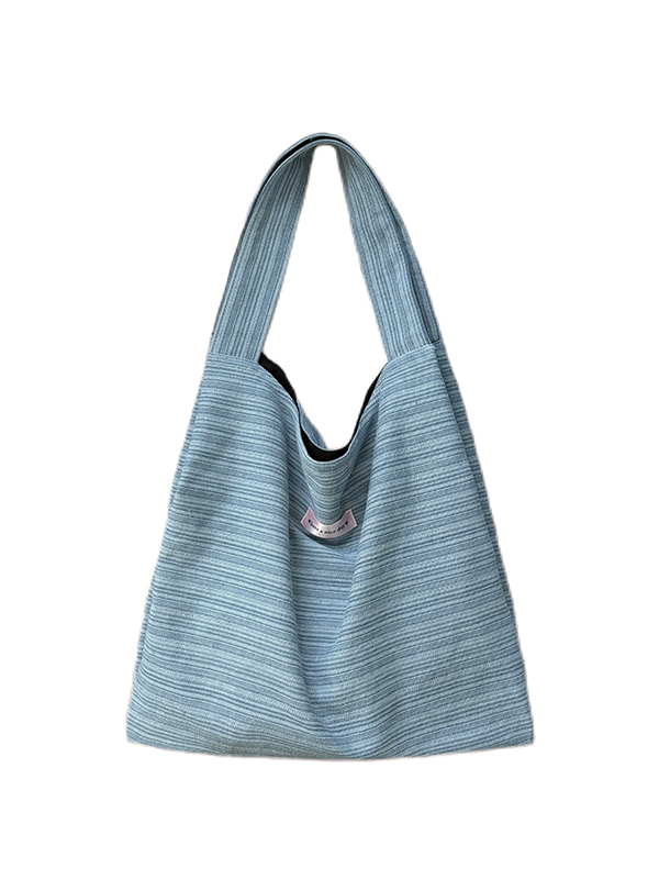 Korean-Style Striped Denim Tote Bag for Women - Large Capacity Shoulder Bag for Students and Commuters 2025 Korean-Style Striped Denim Tote Bag for Women - Large Capacity Shoulder Bag for Students and Commuters 2025