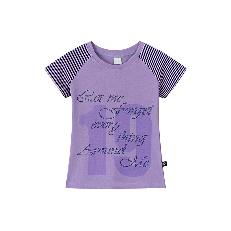 Korean Style Striped T-shirt for Women - Summer Spliced Raglan Sleeve Short Sleeve Top, Trendy Niche Fashion