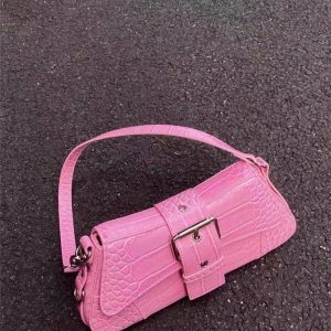 Korean Style Vintage Metal Chain Shoulder Handbag - Sweet Cool Spicy Girl Baguette Bag for Modern Fashion