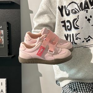 Korean Style Women's Versatile Breathable White Velcro Sneakers - Niche Design for Spring and Summer