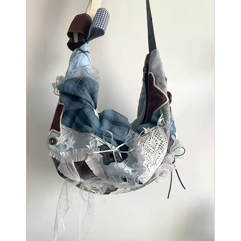 Lace Bow Spliced Dumpling Bag - Versatile Large Capacity Shoulder Crossbody Tote for Women, Perfect for Commuting and Daily Use