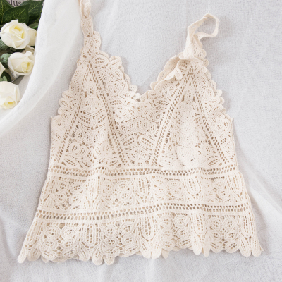 Lace Crochet Hollow-Out Bohemian Summer Beach Tank Top for Women - Perfect Vacation Cover-Up