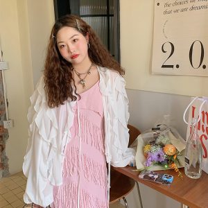 Lace Edge Chiffon Cardigan for Women - Sheer Plus Size Sun Protection Top, Thin and Airy for Spring and Summer Fashion