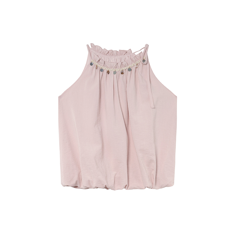 Lace Flower Bud Neck Hanging Vest for Women - Stylish Summer 2025 Top, Age-Reducing Design, Perfect for Y2K and Korean Style