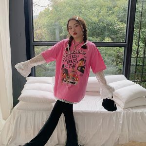 Lace Splicing High-Waisted Split Black Flared Pants for Women, Plus Size, Spring Summer Casual Fashion