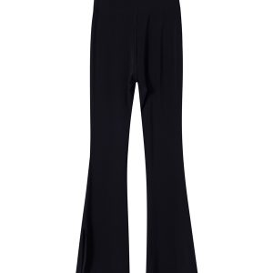 Lace Splicing High-Waisted Split Black Flared Pants for Women, Plus Size, Spring Summer Casual Fashion