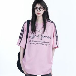 Lace Splicing Pearl Bow Short Sleeve T-Shirt for Women, Loose Half Sleeve Top, Elegant 90s-Inspired Fashion