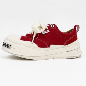 Lace-Up Canvas Shoes for Men and Women, Thick-Soled Height-Increasing Retro Sneakers, Niche National Trend Black Couple Shoes