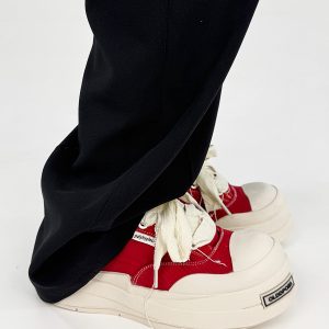 Lace-Up Canvas Shoes for Men and Women, Thick-Soled Height-Increasing Retro Sneakers, Niche National Trend Black Couple Shoes