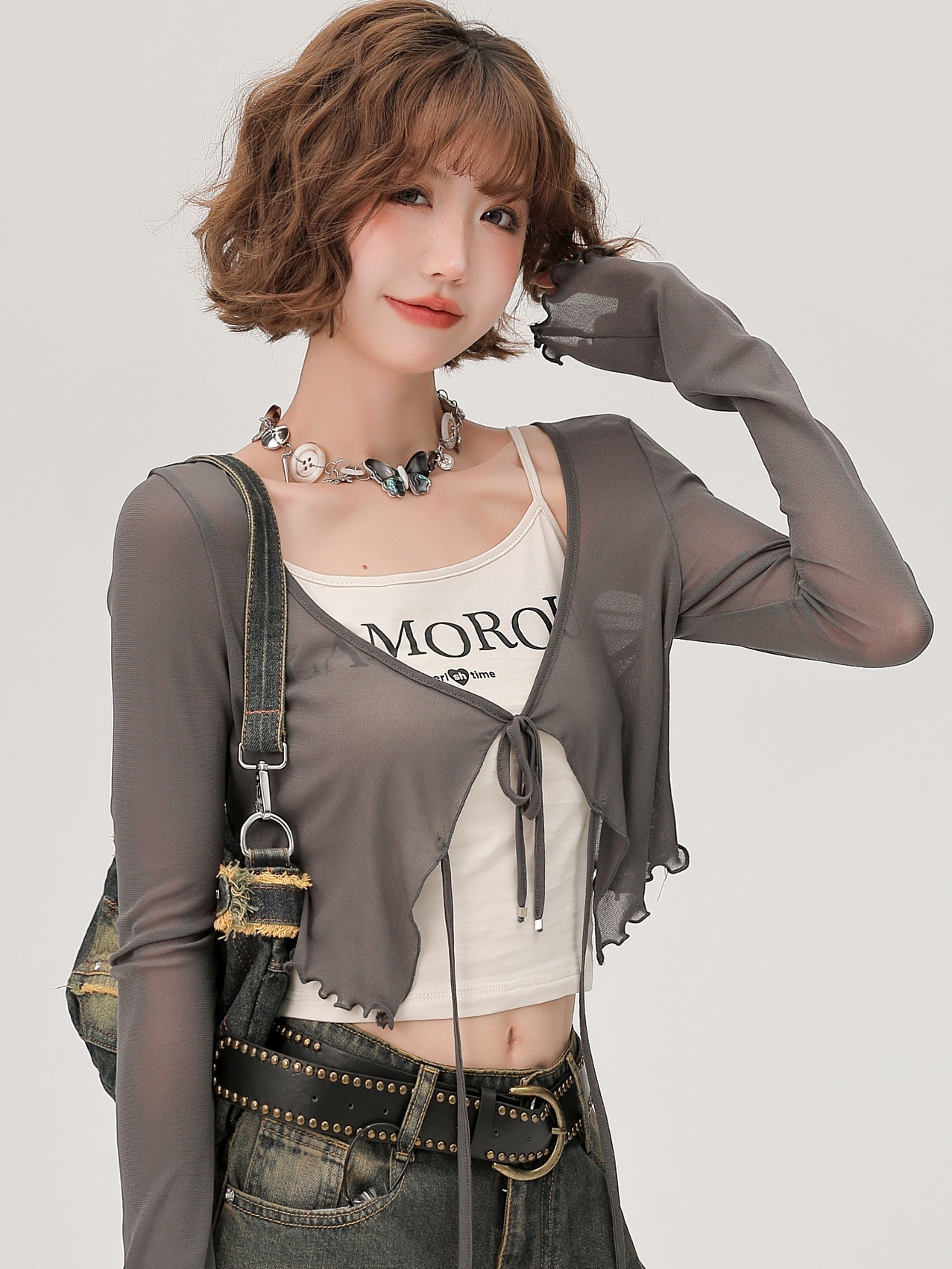 Lace-Up Long Sleeve Cardigan for Women - American Style Spicy Girl Sun Protection Top - Thin, Cool Summer Fashion Lace-Up Long Sleeve Cardigan for Women - American Style Spicy Girl Sun Protection Top - Thin, Cool Summer Fashion