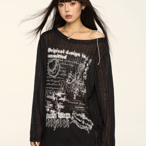 Lace-Up Off-Shoulder T-Shirt for Women - Summer Loose Fit American Style Top, Sweet & Spicy Versatile Cover-Up, Y2K Trend
