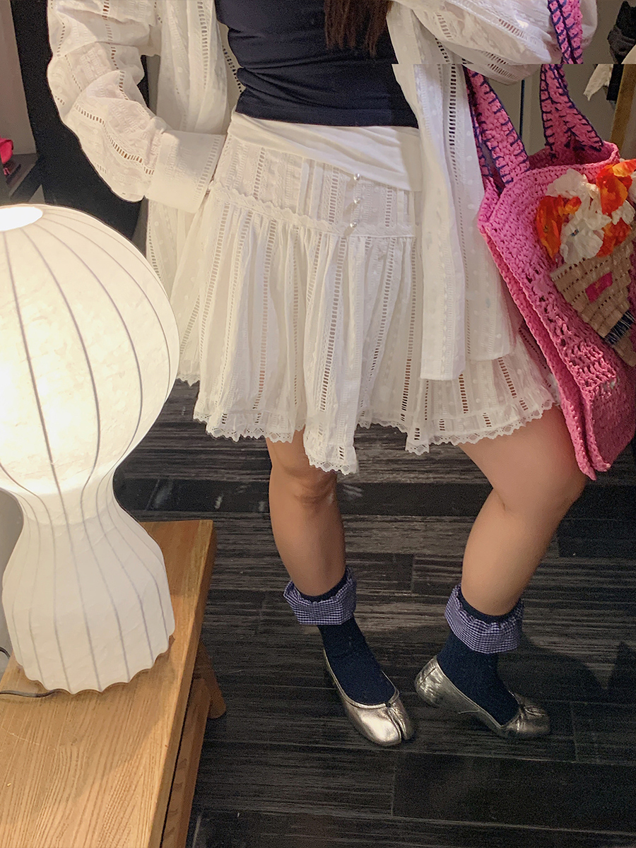 Lace-Up Shirt and Skirt Women's Set - Plus Size Summer 2025 Two-Piece Outfit in Trendy Korean Style Lace-Up Shirt and Skirt Women's Set - Plus Size Summer 2025 Two-Piece Outfit in Trendy Korean Style