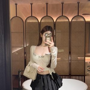 Lace Vest Camisole Top - Slim Fit with Built-In Chest Pad, Pure Desire Style, Perfect for Y2K and 90s Fashion Trends