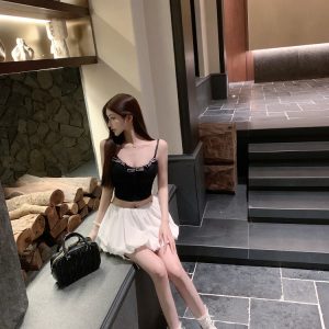 Lace Vest Camisole Top - Slim Fit with Built-In Chest Pad, Pure Desire Style, Perfect for Y2K and 90s Fashion Trends