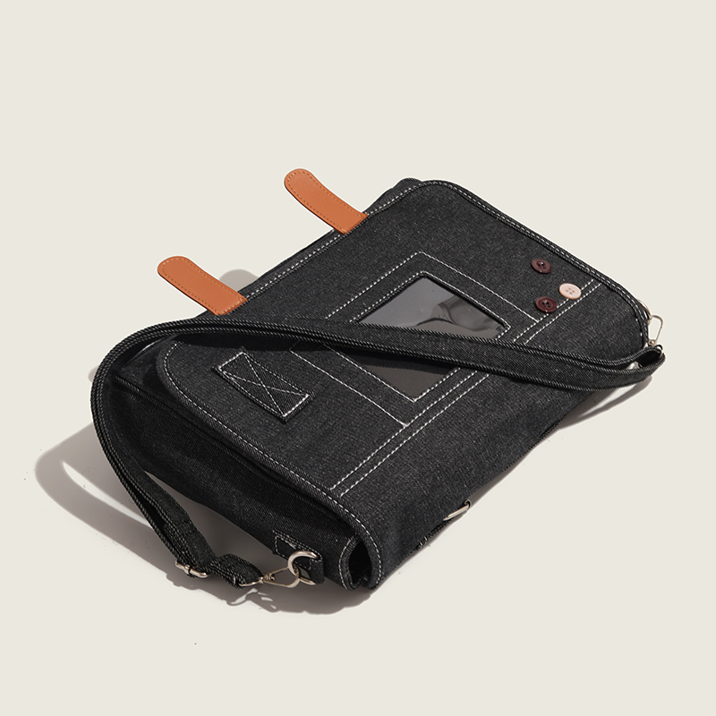 Large Capacity Denim Crossbody Bag - Casual Japanese Style Shoulder Bag for Students and Work