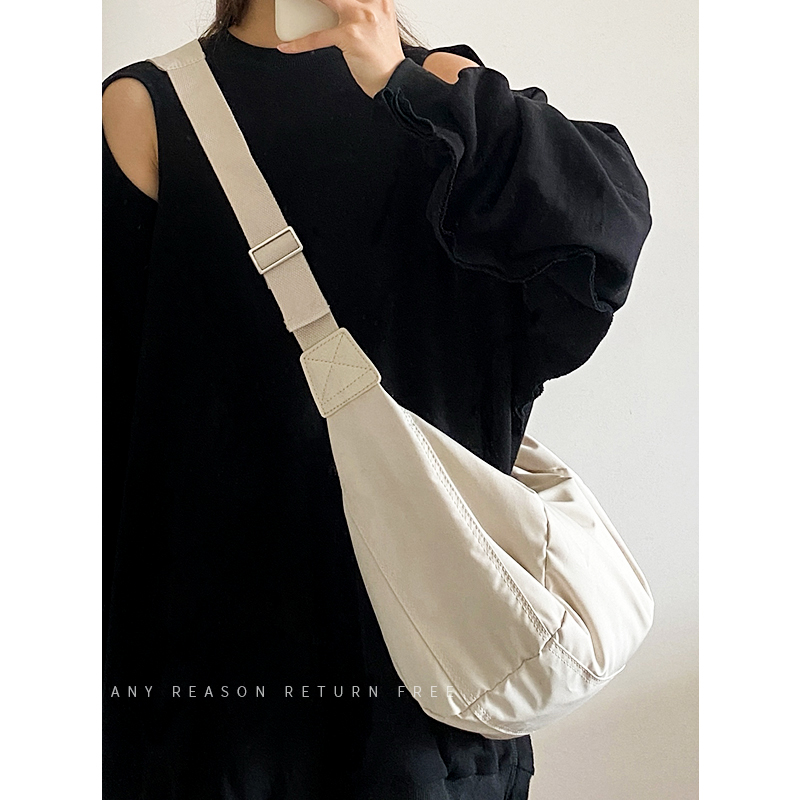 Large Capacity Dumpling Crossbody Bag for Women - 2024 Autumn Winter Down Cotton, Simple & Versatile Shoulder Bag