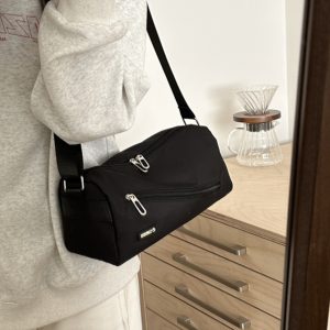 Large Capacity Nylon Women's Crossbody Bag with Wide Shoulder Strap - Trendy High-End Toast Pillow Style 2025
