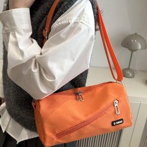 Large Capacity Nylon Women's Crossbody Bag with Wide Shoulder Strap - Trendy High-End Toast Pillow Style 2025