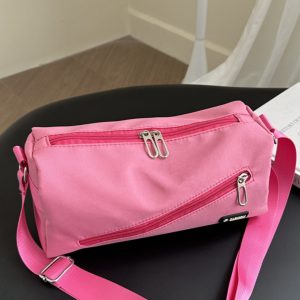 Large Capacity Nylon Women's Crossbody Bag with Wide Shoulder Strap - Trendy High-End Toast Pillow Style 2025
