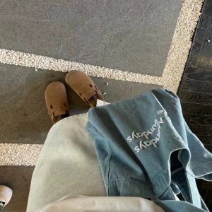 Large Capacity Retro Denim Canvas Tote Bag for Commuters and College Students - Embroidered Shoulder Handbag