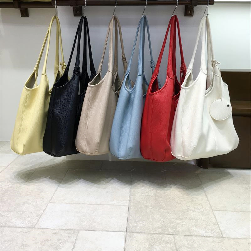 Large Capacity Soft Leather Mother-Child Tote Bag for Work and Commuting - Casual Underarm Shoulder Bag