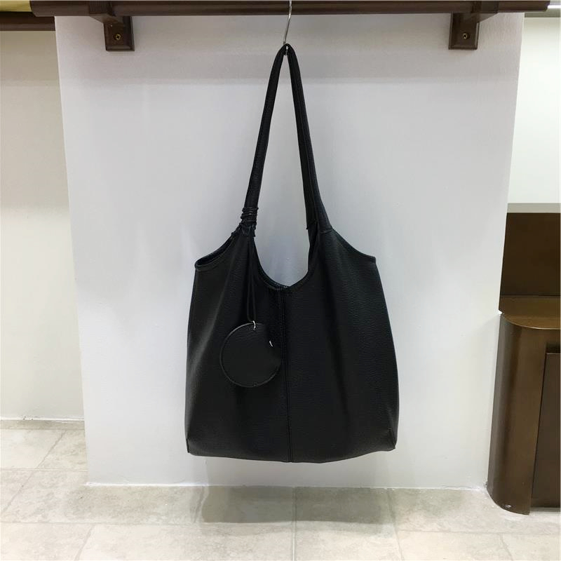 Large Capacity Soft Leather Mother-Child Tote Bag for Work and Commuting - Casual Underarm Shoulder Bag