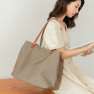Large Capacity Solid Color Oxford Cloth Tote Bag for Women - Versatile Shoulder Bag for Commuting & Everyday Use