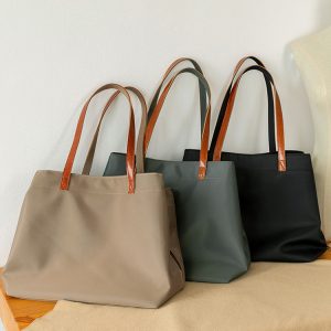 Large Capacity Solid Color Oxford Cloth Tote Bag for Women - Versatile Shoulder Bag for Commuting & Everyday Use