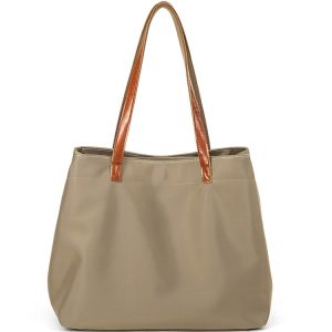 Large Capacity Solid Color Oxford Cloth Tote Bag for Women - Versatile Shoulder Bag for Commuting & Everyday Use