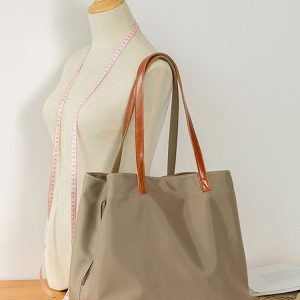 Large Capacity Solid Color Oxford Cloth Tote Bag for Women - Versatile Shoulder Bag for Commuting & Everyday Use