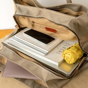 Large Capacity Solid Color Oxford Cloth Tote Bag for Women - Versatile Shoulder Bag for Commuting & Everyday Use