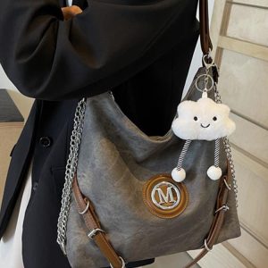 Large Capacity Three-in-One Women's Crossbody Bag - Stylish Shoulder Tote & Backpack for Spring 2025