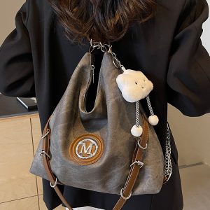 Large Capacity Three-in-One Women's Crossbody Bag - Stylish Shoulder Tote & Backpack for Spring 2025