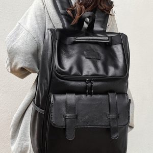 Large Capacity Unisex Genuine Leather Backpack for Travel & School - European American Style Double Shoulder Laptop Bag