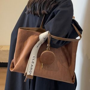 Large Capacity Vintage Casual Tote Bag for Work and Commuting - Versatile Shoulder Bag 2025 Style