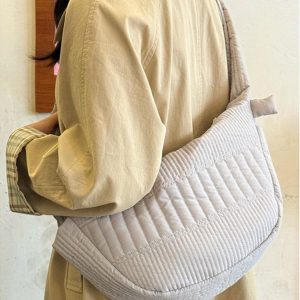 Large Capacity Wide Strap Tote Bag - Stylish Cloud Design for Commuting, Shoulder and Crossbody Wear, Niche Fashion Essential