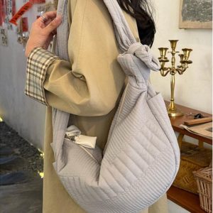 Large Capacity Wide Strap Tote Bag - Stylish Cloud Design for Commuting, Shoulder and Crossbody Wear, Niche Fashion Essential