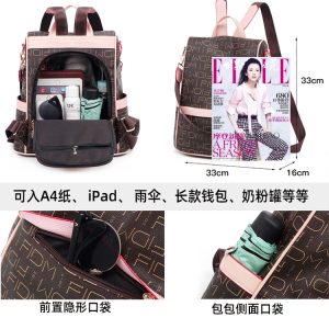 Large Capacity Women's Backpack - Fashionable Commuting Bag, Double Shoulder Design, European and American Style, Ideal for Moms